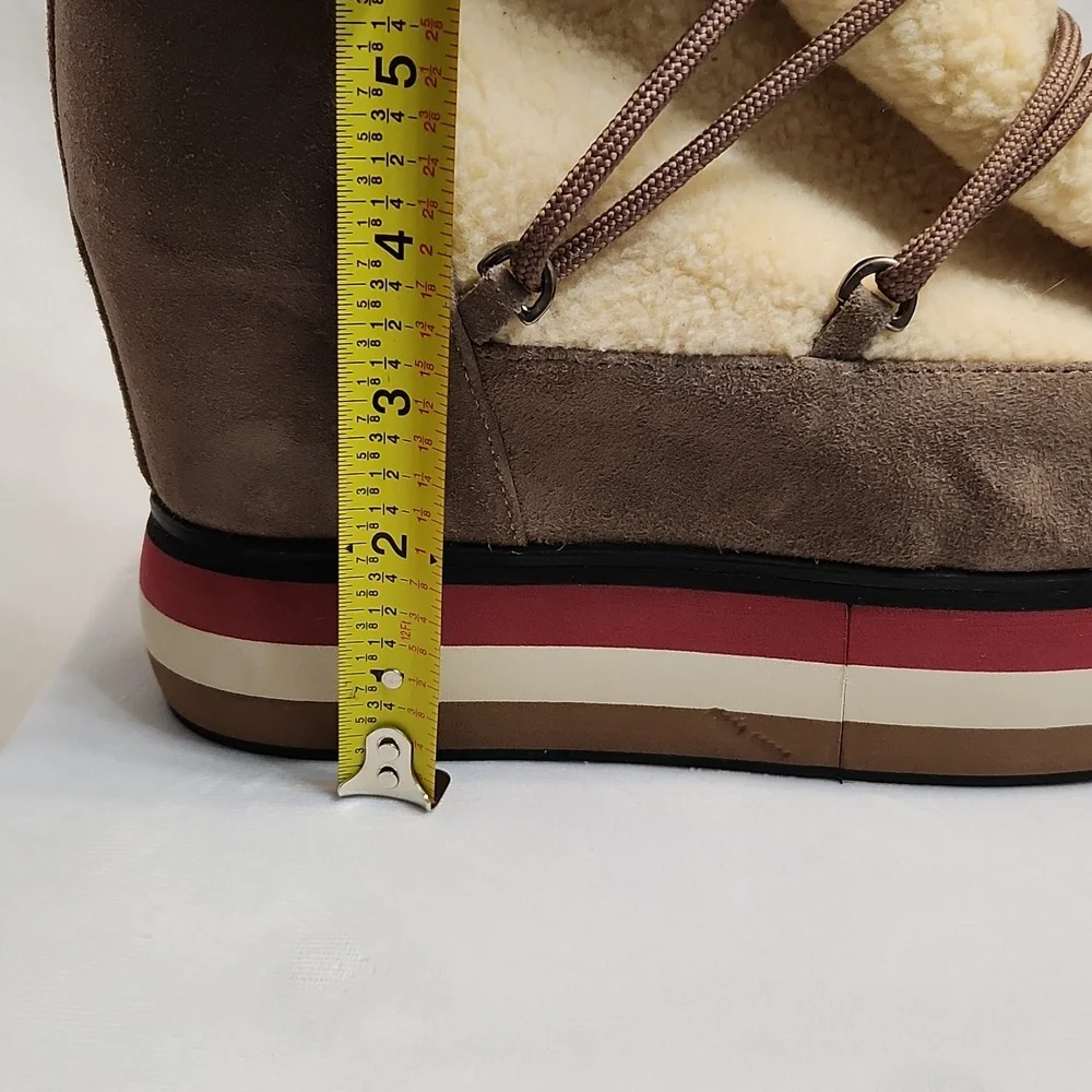 Paloma Barceló Kiran Suede Platform Genuine Shearling Lining Booties (W Size 40) - Picture 15 of 15